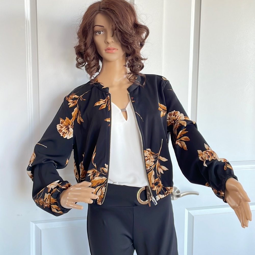 Dynamite Bomber jacket. Black/gold colours. Size medium. NWOT